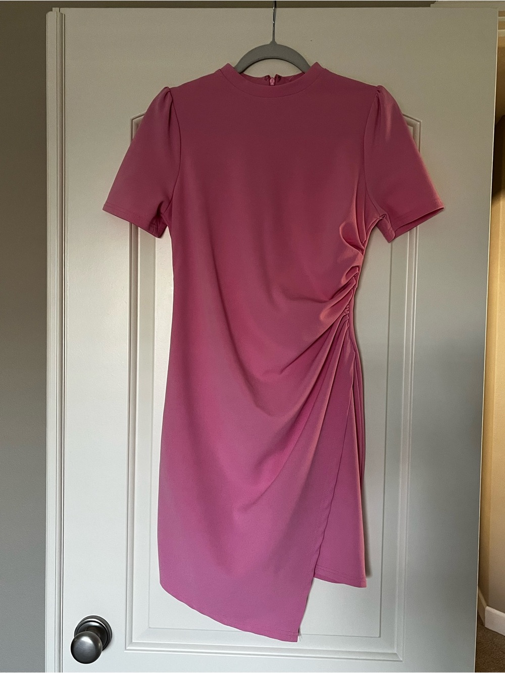 Lena Rose Pink Ruched Midi Dress